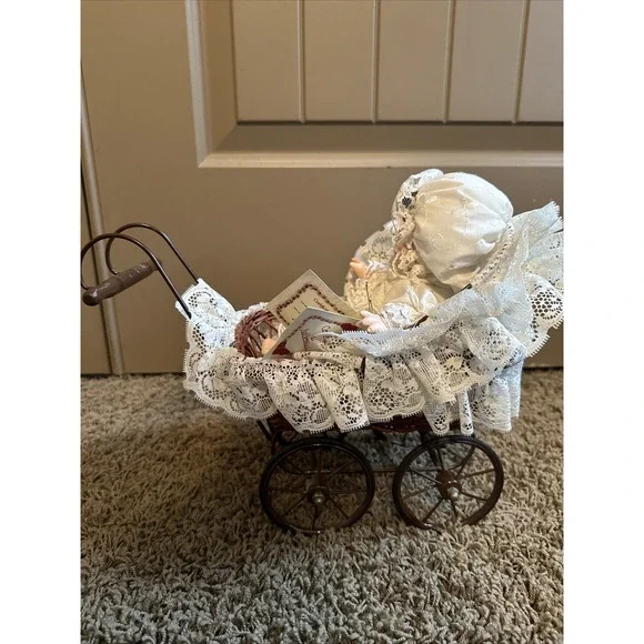 The Collectors Choice Series By DanDee Porcelain / Cloth Baby 9" Doll w.Carriage